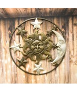 Large 33&quot;W Aluminum Celestial Heavens Sun Moon And Stars Astrology Wall ... - £239.49 GBP