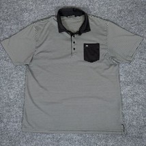 Travis Mathew Shirt Mens XXL Black Polo Golf Striped Short Sleeve 2XL Adult - $16.10