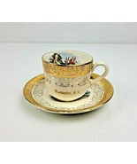 Crest O Gold 22K Couple Demitasse Cup &amp; Saucer Washington DC Souvenir Ca... - £8.72 GBP