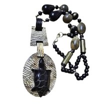 Handcrafted Turtle Pendant Necklace – Tribal Boho Statement Jewelry - $24.75