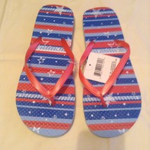 patriotic flip flops Size 11 12 XL thongs shoes stars stripes New - £5.99 GBP