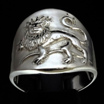 Sterling silver Zodiac ring Leo The Lion Horoscope symbol astrology high polishe - £64.29 GBP