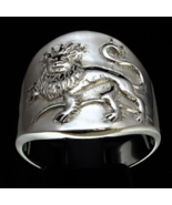 Sterling silver Zodiac ring Leo The Lion Horoscope symbol astrology high... - $108.66 CAD