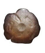 11&quot; GLASS BLOWN BOWL PLATTER WITH TREE TRUNK SHAPE, WITH RINGS, NATURE D... - £30.43 GBP