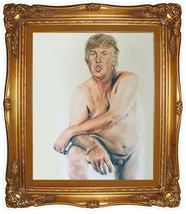 Trump Vinyl Sticker 15x13cm laptop iPad naked president USA democrat Donald - £4.00 GBP