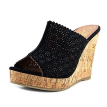 Callisto Lovie Women US 11 Black Wedge Sandal new - £55.15 GBP