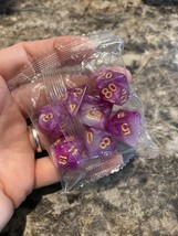 Mystic Fairy Polyhedral Dice Set RPG DnD Glitter Pink Purple - $9.99