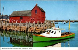 Postcard~Cape Ann Rockport, Mass~Famous Motif Number One Bearskin Neck  Old Boat - £3.81 GBP