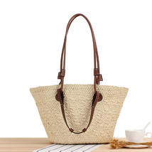 Bohemian Straw Bags Summer Beach Luxury Shoulder Bag Woven Vegetable Bas... - £22.31 GBP