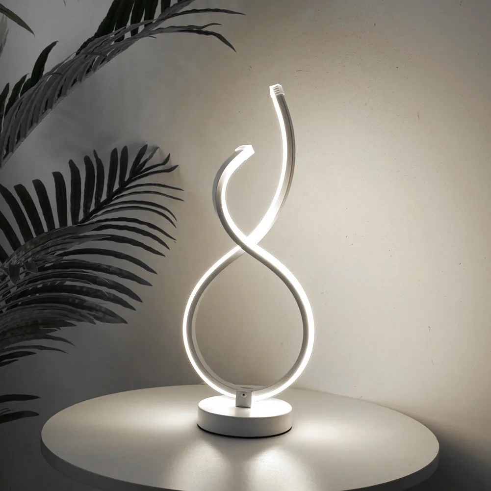 Modern LED Bedside Lamp Helical Shape Desktop Decor Light Art Decoration - $38.26+