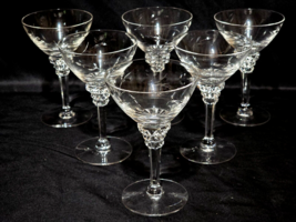 Vintage TIFFIN FRACISCAN 4.75&quot; Cocktail Glass ROSE MARIE Cut Pattern - S... - $726.43 MXN
