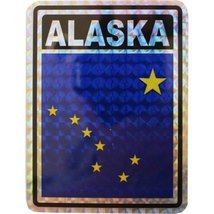 State of Alaska Flag Reflective Decal Bumper Sticker BEST Garden Outdor ... - £2.72 GBP