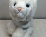 Aurora Miyoni Tots plush white tiger cub blue eyes sitting - $8.90