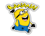 Cartoon Minions Banana Sticker Vinyl Decal Waterproof Laptop Car Phone - $4.50+