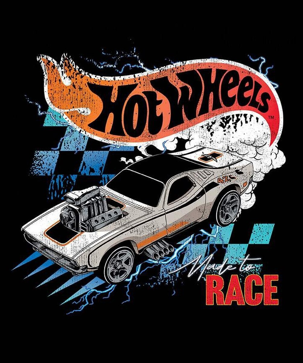 36&quot; X 44&quot; Panel Racecar Cars Hot Wheels Vehicles Black Cotton Fabric D18... - $311.66 MXN