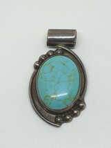 Vintage Sterling Silver 925 Mexico Southwestern Turquoise Pendant - £39.61 GBP