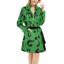 Women&#39;s Riddler Riddle Green Questions Fleece Robe - £43.06 GBP