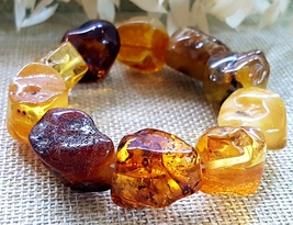 Natural Amber Bracelet / Certified Baltic Amber - £76.60 GBP