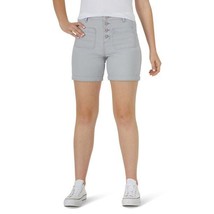 Lee Women&#39;s 6&quot; Regular Fit High Rise Patch Front Shorts, Cosmic Gray 20 M - £20.32 GBP