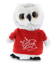 I Love You Plush Gray Owl - Cute Stuffed Animal With Red Shirt - 9 Inch - £30.04 GBP