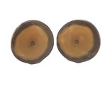 Vintage Brass and Woodcut Cufflinks Cross Section VGC  - $5.31