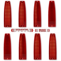 Red Sequential LED All One Rear Tail Light Lenses Pair Fits 66 67 Chevy II Nova - £130.60 GBP