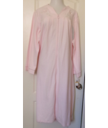 Miss Elaine Fleece long robe/gown Size 1X Style 851204 Pink front Zipper - $576.41 MXN