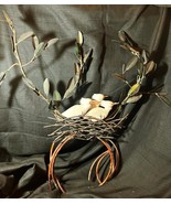 Carved Wood Wooden Birds Egrets Herons in Nest Copper Metal Art Sculptur... - $295.00