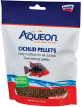 Aqueon Cichlid Food Medium Pellets Slow Sinking Pellets 4.5 oz - £17.10 GBP