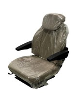 Brown Fabric Tractor Seat w/ Armrests, Sliderails and Swivel- 11&quot; x 13&quot; ... - £157.31 GBP