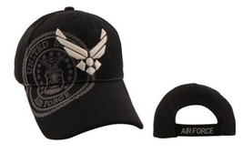 AIR FORCE BLACK EMBROIDERED BIG LOGO MILITARY HAT CAP - £26.04 GBP