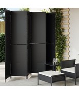  Room Divider 6 Panels Black Poly Rattan - $380.89 CAD