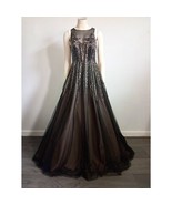 Aidan Mattox Formal Full Skirt Gown Petticoat Embellished Prom Black Cop... - €285,40 EUR