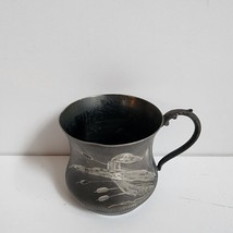 The Van Bergh Silverplate Co Rochester NY Mug Cup Cattails Quadruple Plate - £7.55 GBP