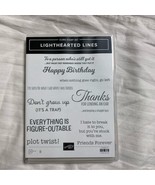 STAMPIN&#39; UP! Lighthearted Lines Greeting Cling Stamp Set 8 Birthday Than... - £32.85 GBP