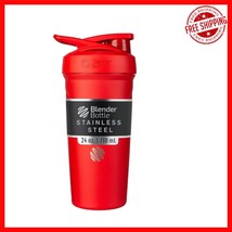 Stylish Red Insulated Shaker Bottle with BlenderBall Whisk – 24-Ounce Ca... - $812.78 MXN