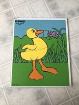 Vintage Playskool 1980&#39;s Duck Wooden Tray Puzzle #186-05 - £17.17 GBP