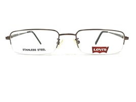 Levi&#39;s LS555A-1 Eyeglasses Frames Brown Rectangular Half Rim 52-18-140 - £32.92 GBP