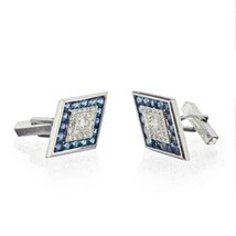 2.10Ct Round Cut Simulated  Diamond Wedding Cufflinks 14k White Gold Ove... - £87.24 GBP