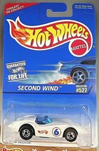 1996 Vintage Hot Wheels Blue/White Card Collector #527 SECOND WIND White w/BW Sp - £7.83 GBP