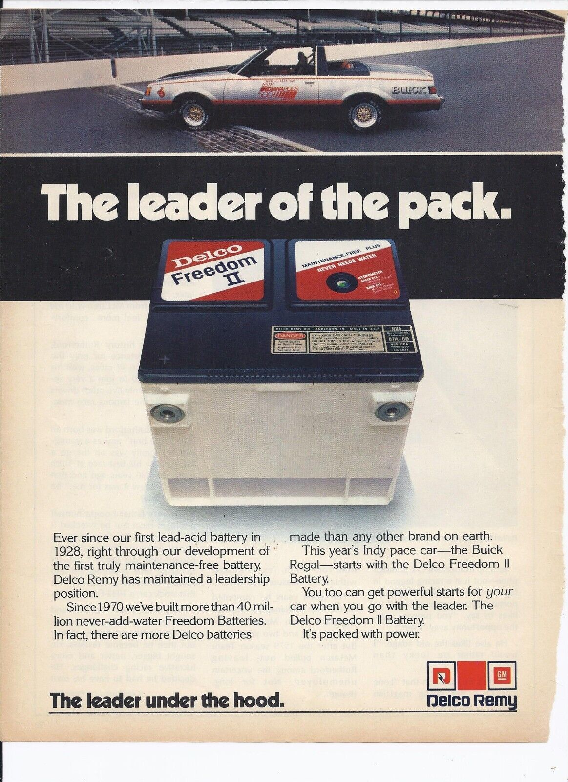 80&#39;s Delco Freedom 2 Battery Print Ad Automobile Car Delco Remy 8.5&quot; x 11&quot; - $19.95