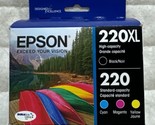 Epson 220XL Black 220 Cyan Magenta Yellow Ink Set T220XL-BCS 2026+ Retai... - £31.95 GBP
