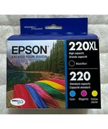 Epson 220XL Black 220 Cyan Magenta Yellow Ink Set T220XL-BCS 2026+ Retai... - £31.30 GBP