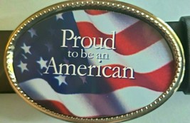 &lt;&lt; Proud To Be An American&gt;&gt; Usa Epoxy Photo Buckle - £13.12 GBP