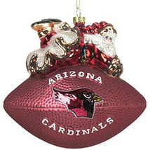 Arizona Cardinals Ornament 5 1/2 Inch Peggy Abrams Glass Football CO - $688.71 MXN