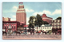 Postcard 1947 New York Horse Carriage Hotel United Office Building Niagara Falls - £4.66 GBP