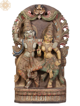24&quot; Wooden Dancing Radha Krishna | Handmade | Krishna Jii | India | - £542.18 GBP