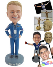 Personalized Bobblehead Good looking race star waiting to have a nice good race  - £73.13 GBP