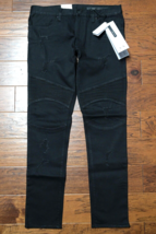 Armani Exchange A|X $200 J27 Men&#39;s Skinny Biker Black Stretch Cotton Jeans 33 - $65.99