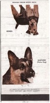  Animal Matchbook Cover Dog Shepherd Police Dog Terrier - £1.53 GBP